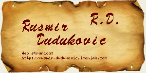Rusmir Duduković vizit kartica